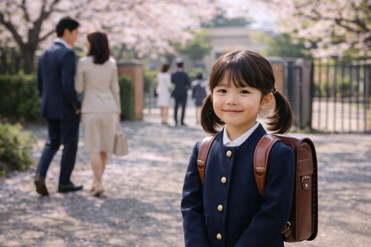 小学校入学式の女の子（春の記念撮影）のイメージ