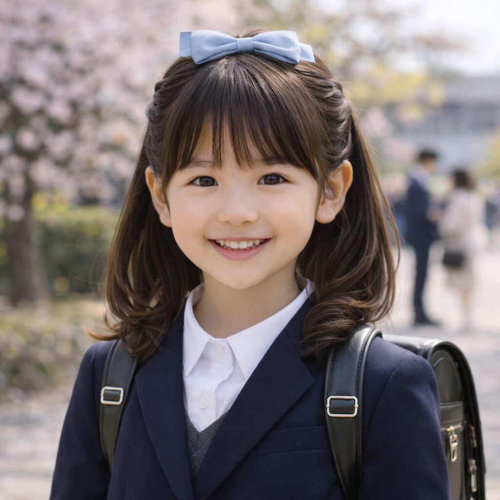 入学式に合うミディアムのハーフアップヘアアレンジ例