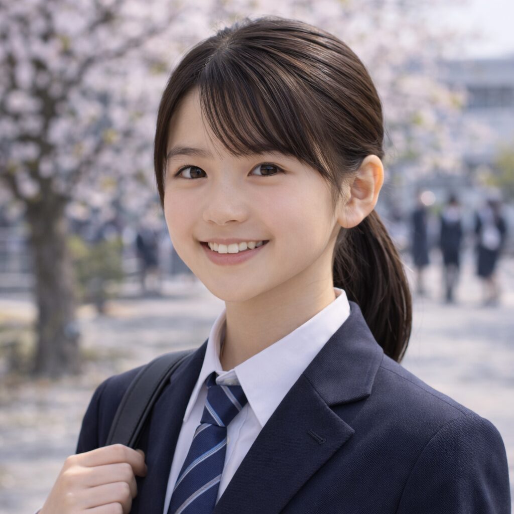 高校入学式の髪型女子ミディアム 耳かけタイトヘア